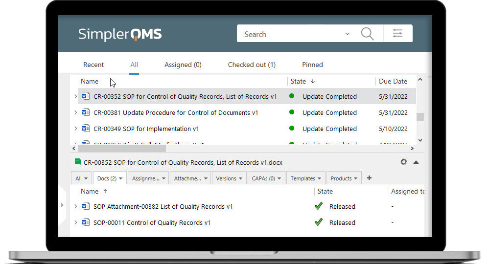 Changes Related to Quality Processes Inside SimplerQMS