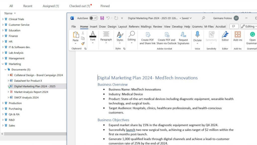 Document Management System for Life Sciences