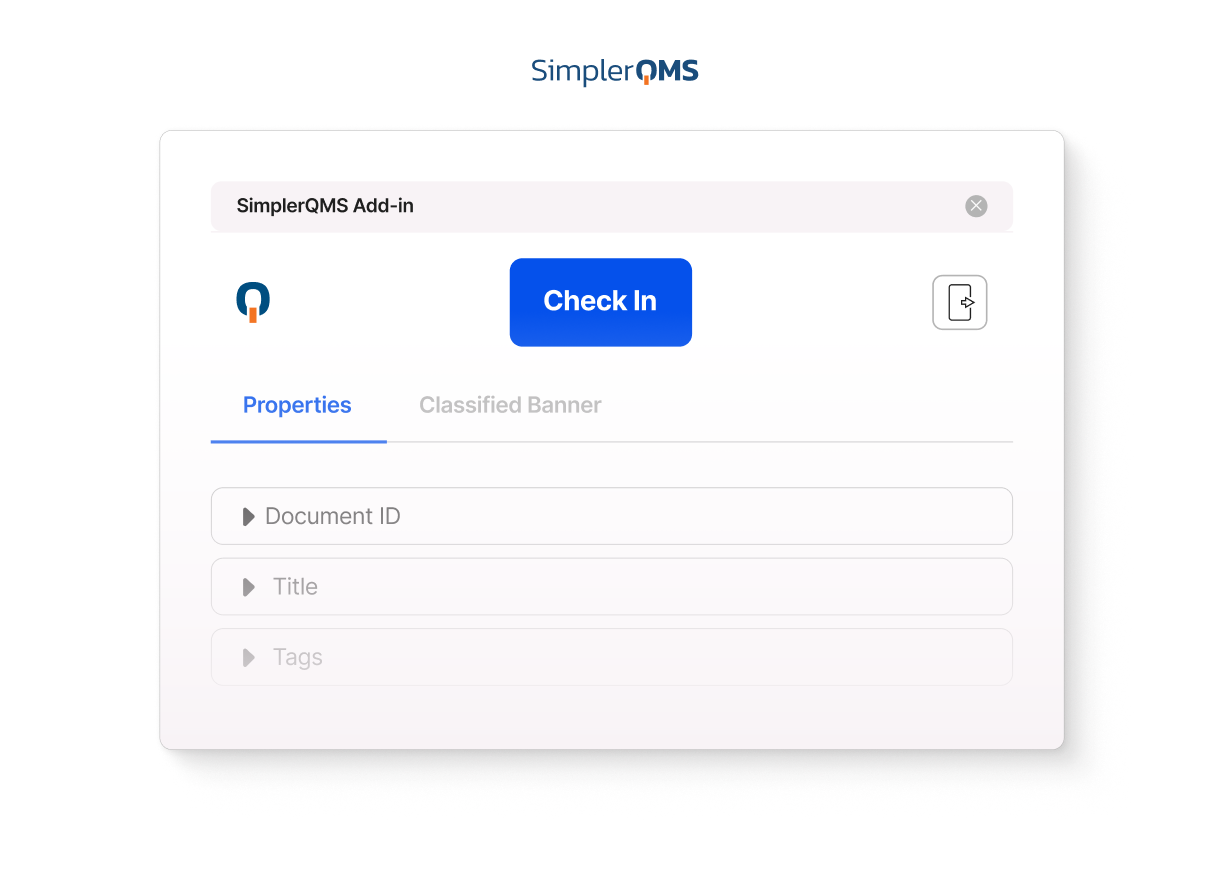 SimplerQMS - Document Control - Document Properties & Classification Document Properties & Classification