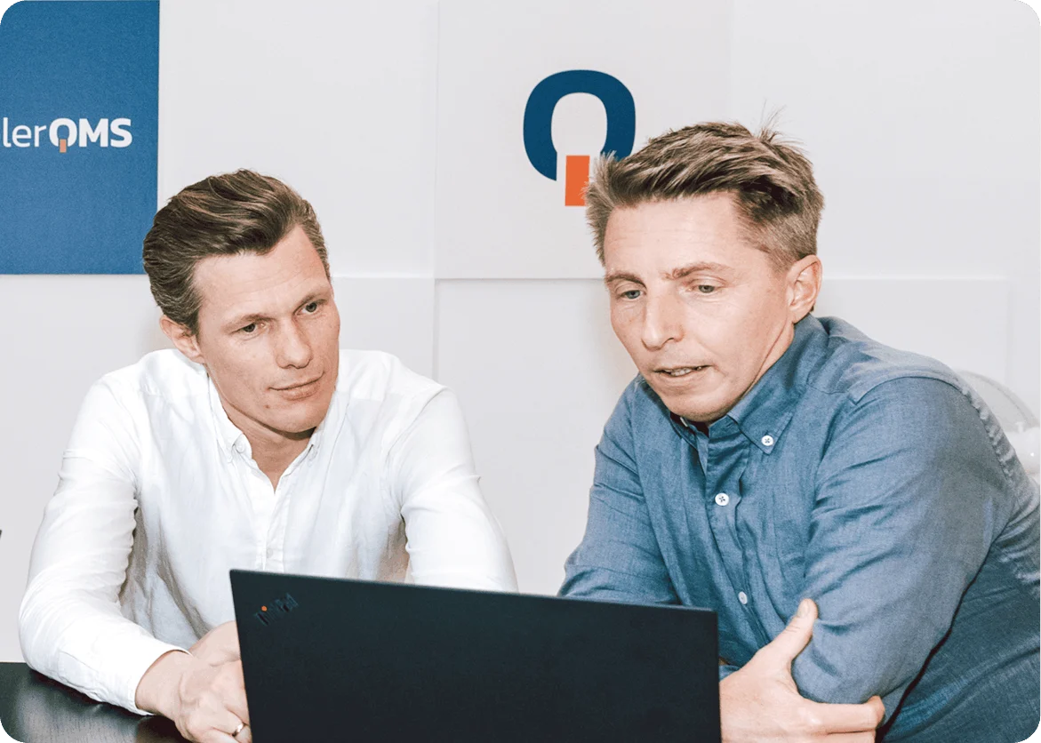Allan Murphy Bruun and Anders Toxboe reviewing the SimplerQMS customer success program Allan Murphy Bruun and Anders Toxboe reviewing the SimplerQMS customer success program