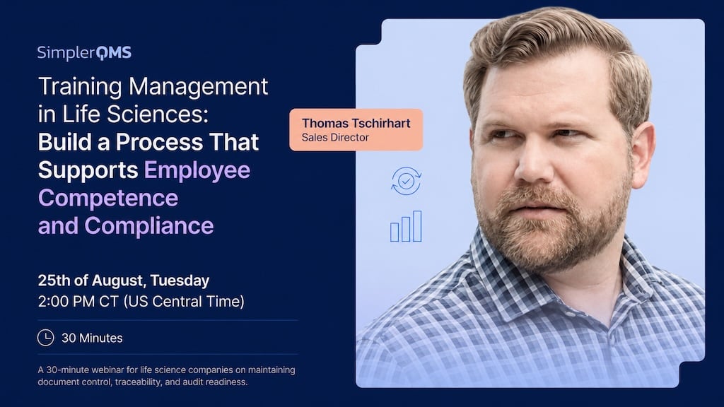 SimplerQMS Webinar Training Management
