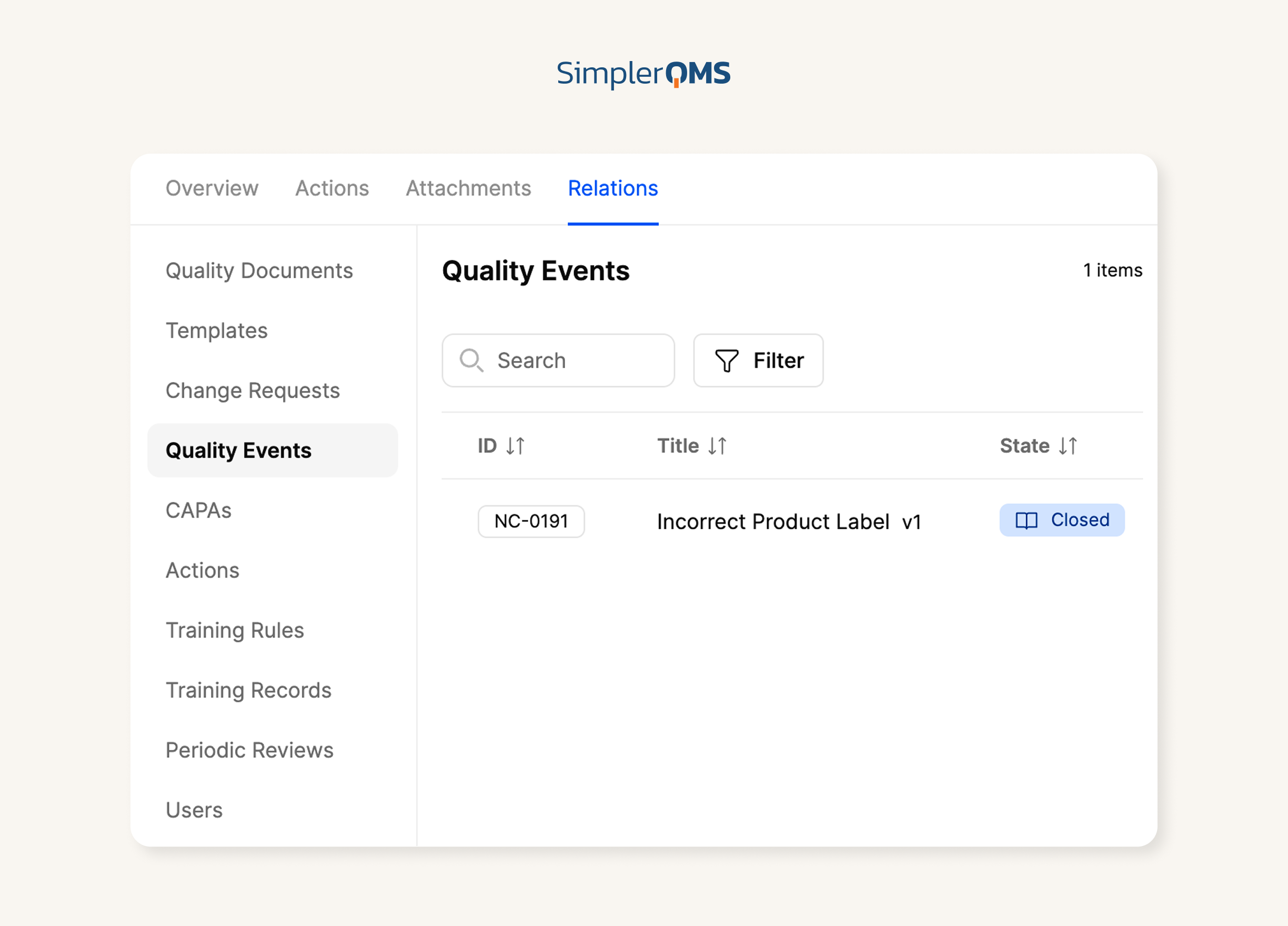 CAPA Connected Quality Records