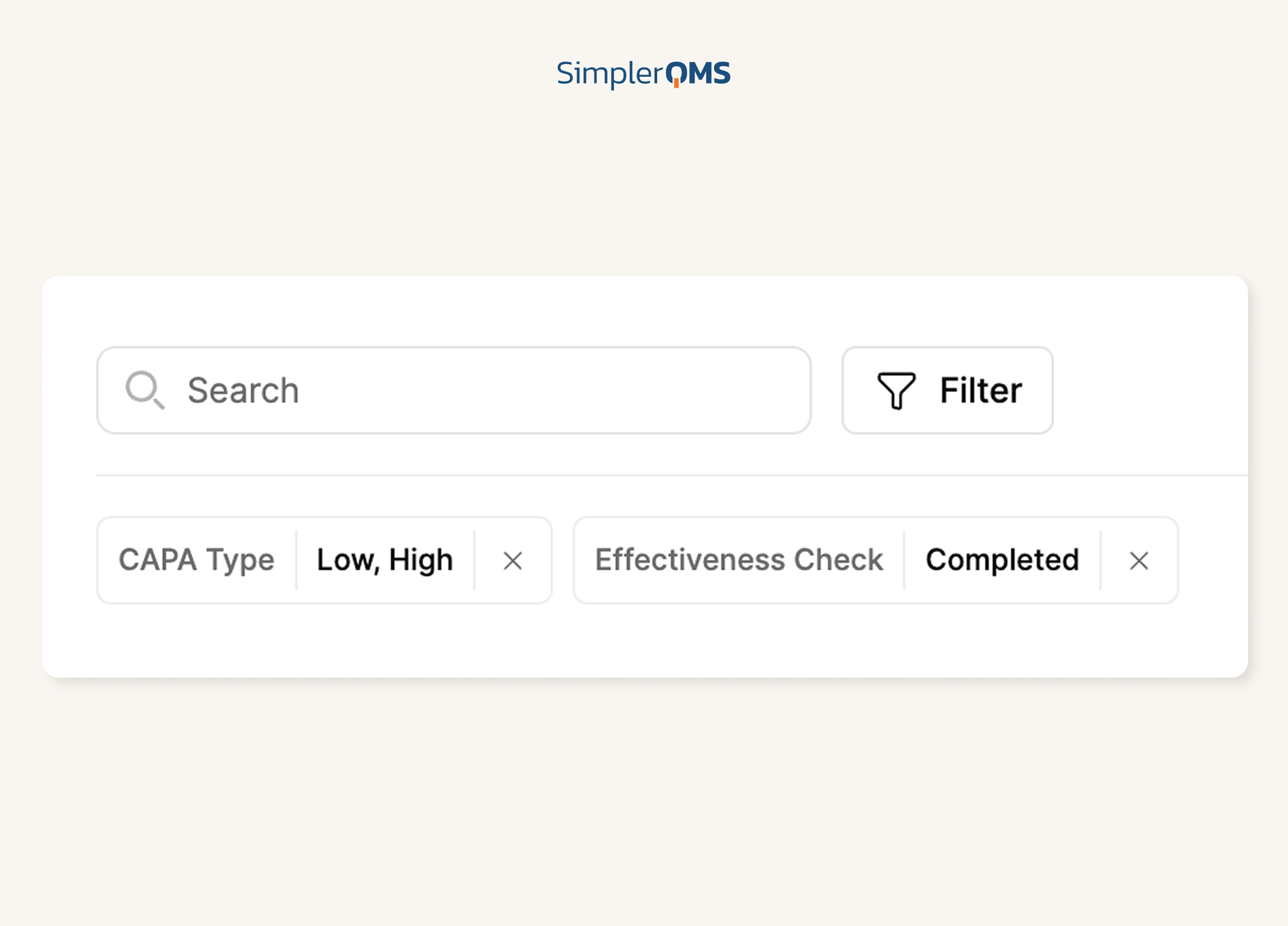 CAPA Search, Filtering, and Status Views